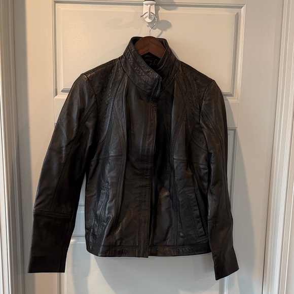 Quince Jackets & Blazers - Quince Black 100% Leather Stand-Collar Jacket MEDIUM